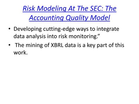 sec model|Risk Modeling at the SEC:  The Accounting Quality Model